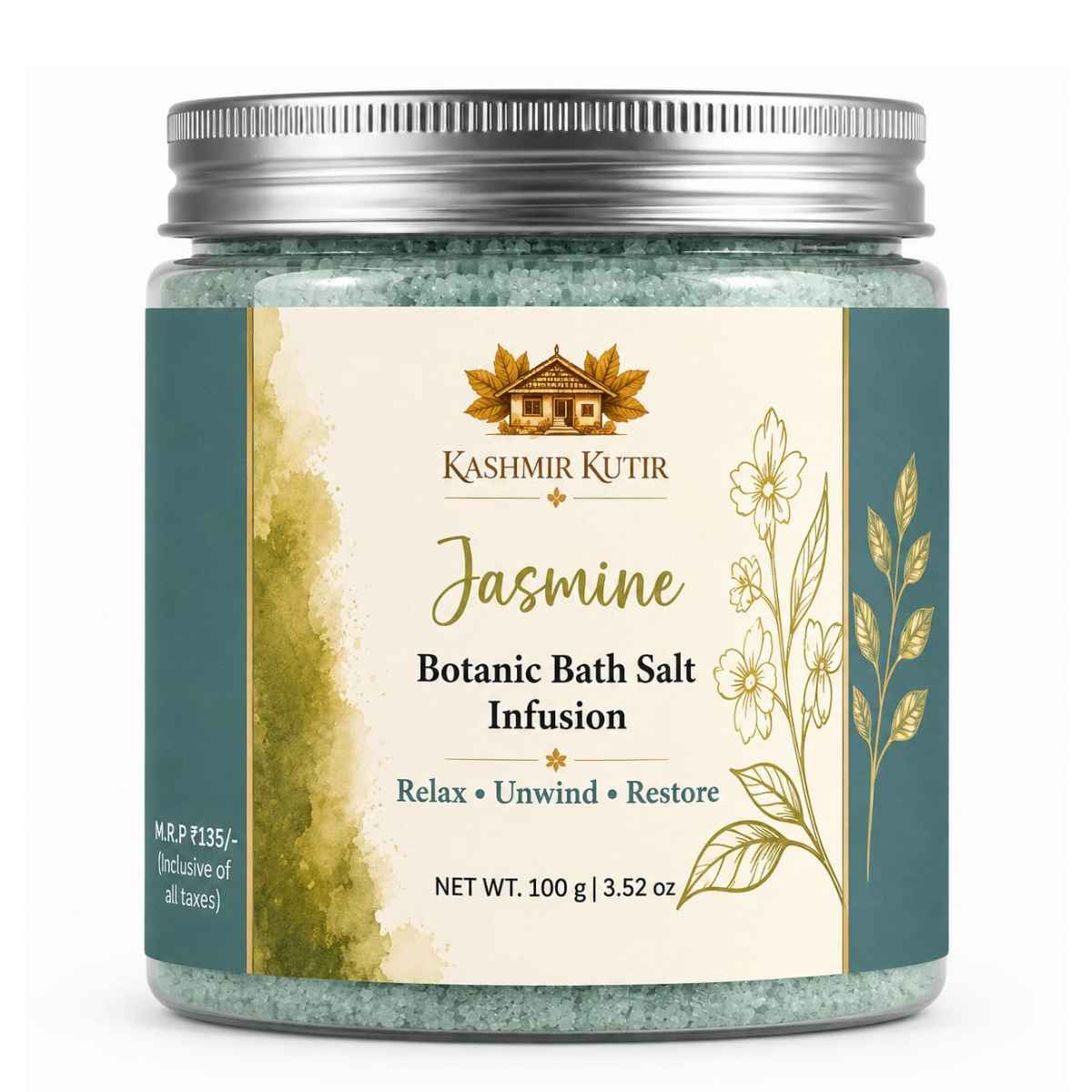 Botanic Bath Salts | Lavender, Rose, Jasmine & Sandalwood | Kashmir Kutir