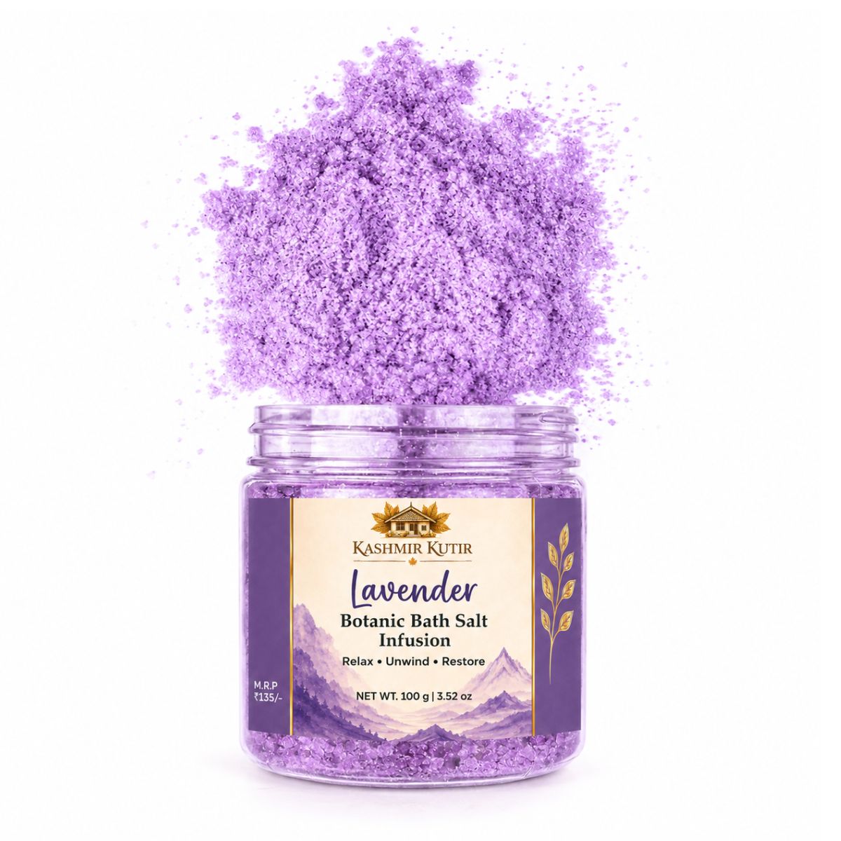 Botanic Bath Salts | Lavender, Rose, Jasmine & Sandalwood | Kashmir Kutir